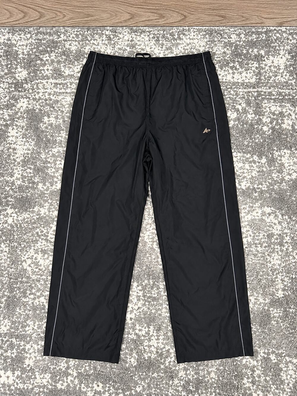 A4 Black Lightweight Windbreaker Track Pants Straight Leg